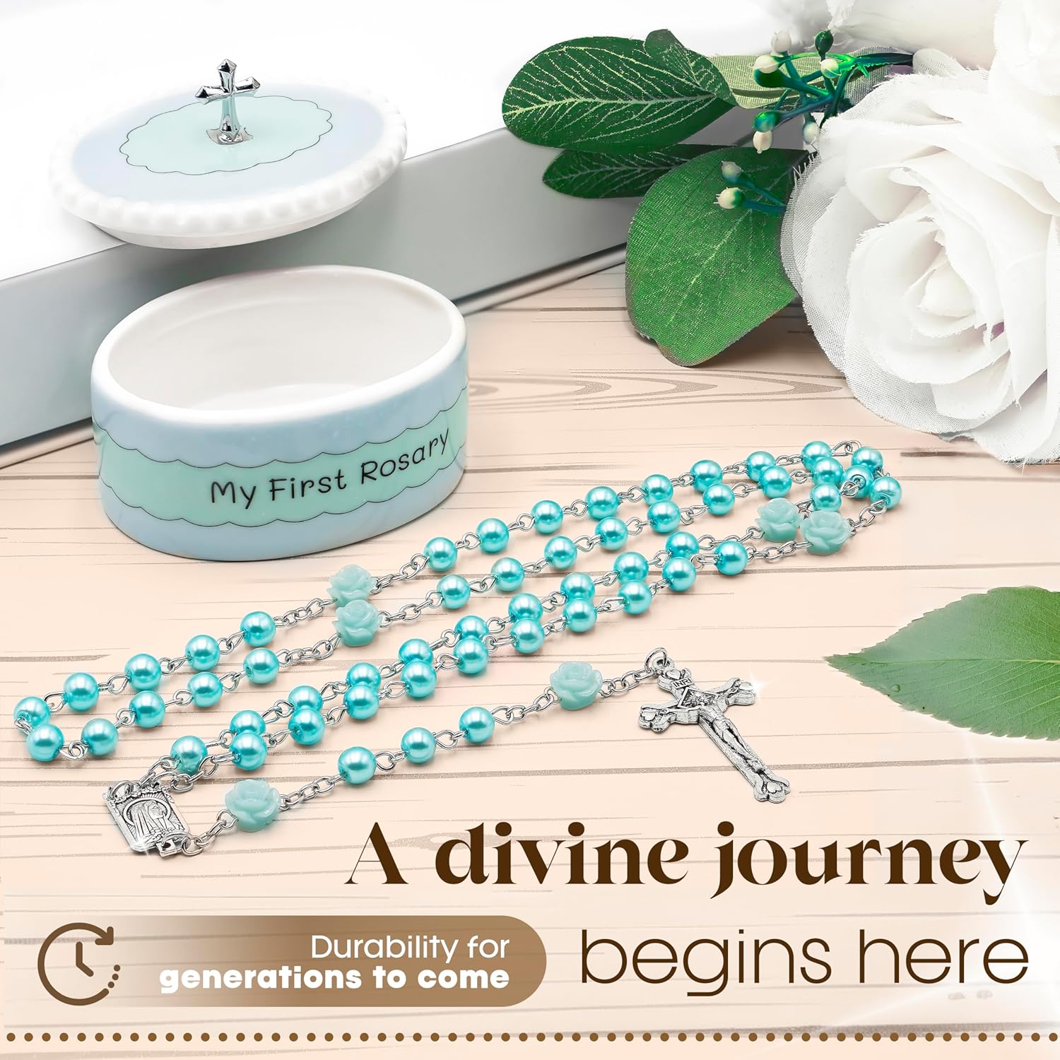 Blue My First Rosary and Keepsake Box