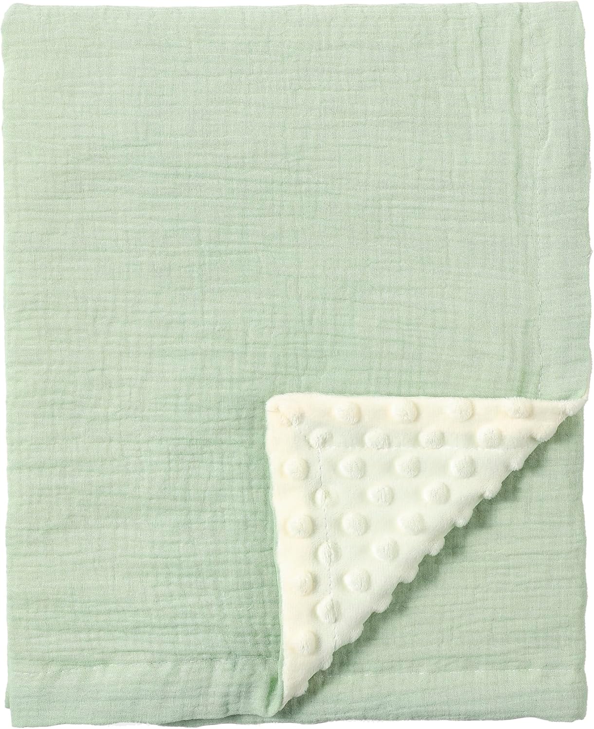 CREVENT Organic Muslin Baby Blanket with Mink Backing - 30 x 40