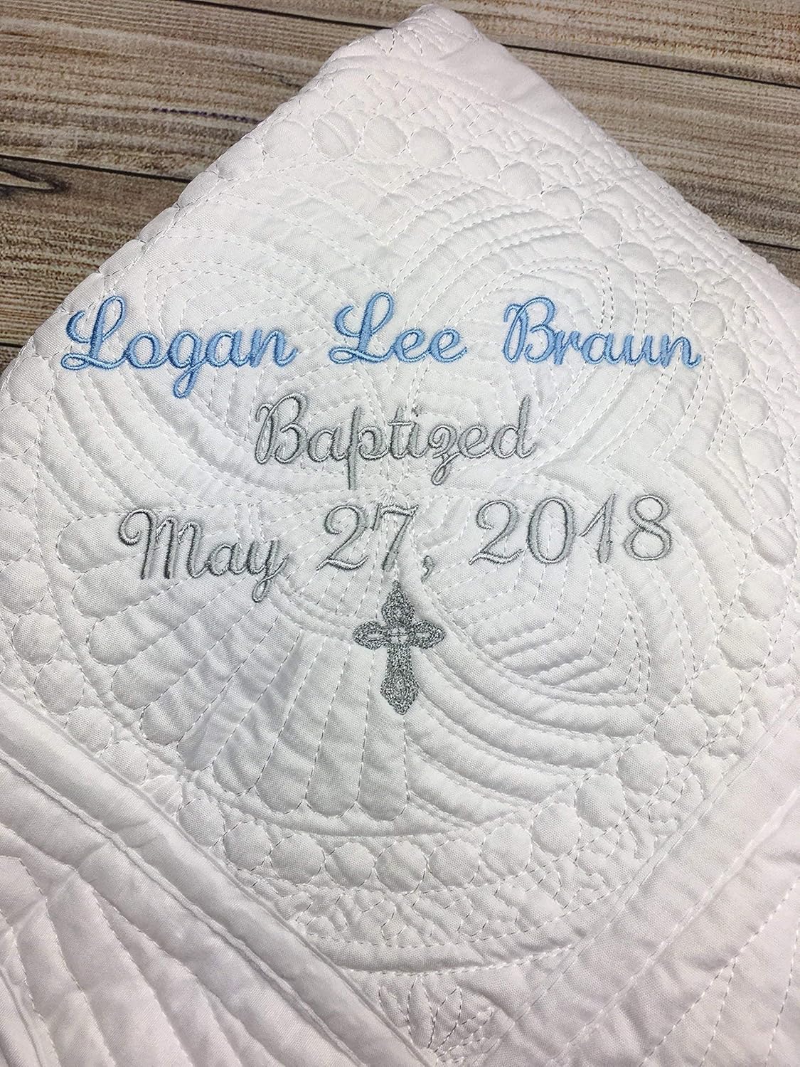 Personalized Baptism Blanket for Baby Girl Keepsake