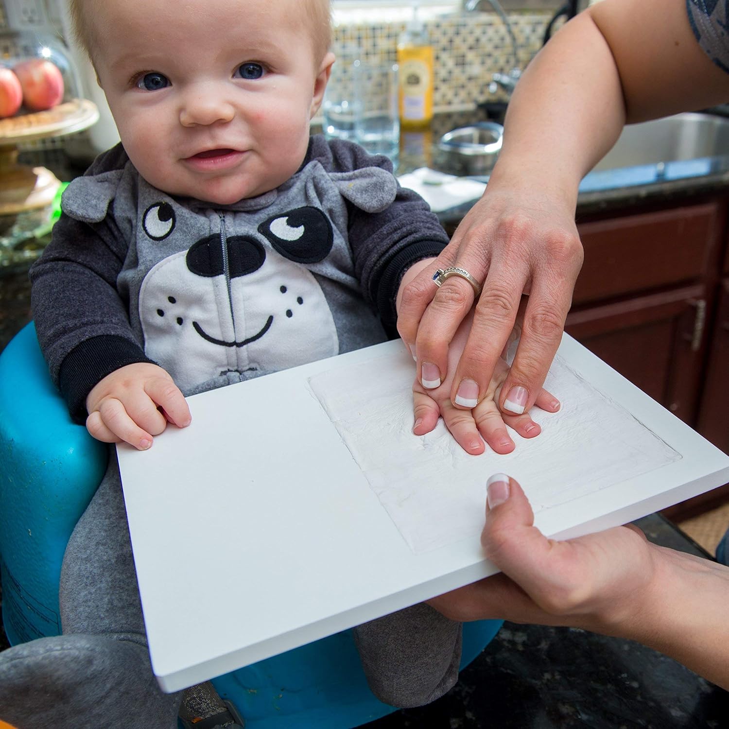 Co Little Baby Footprint and Handprint Frame - Date Name Stamp Kit