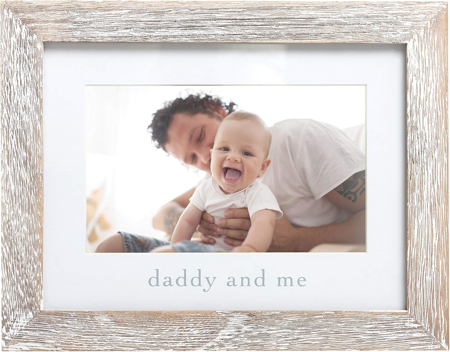 Pearhead Daddy Me Baby Picture Frame - 4x6 Wood Frame