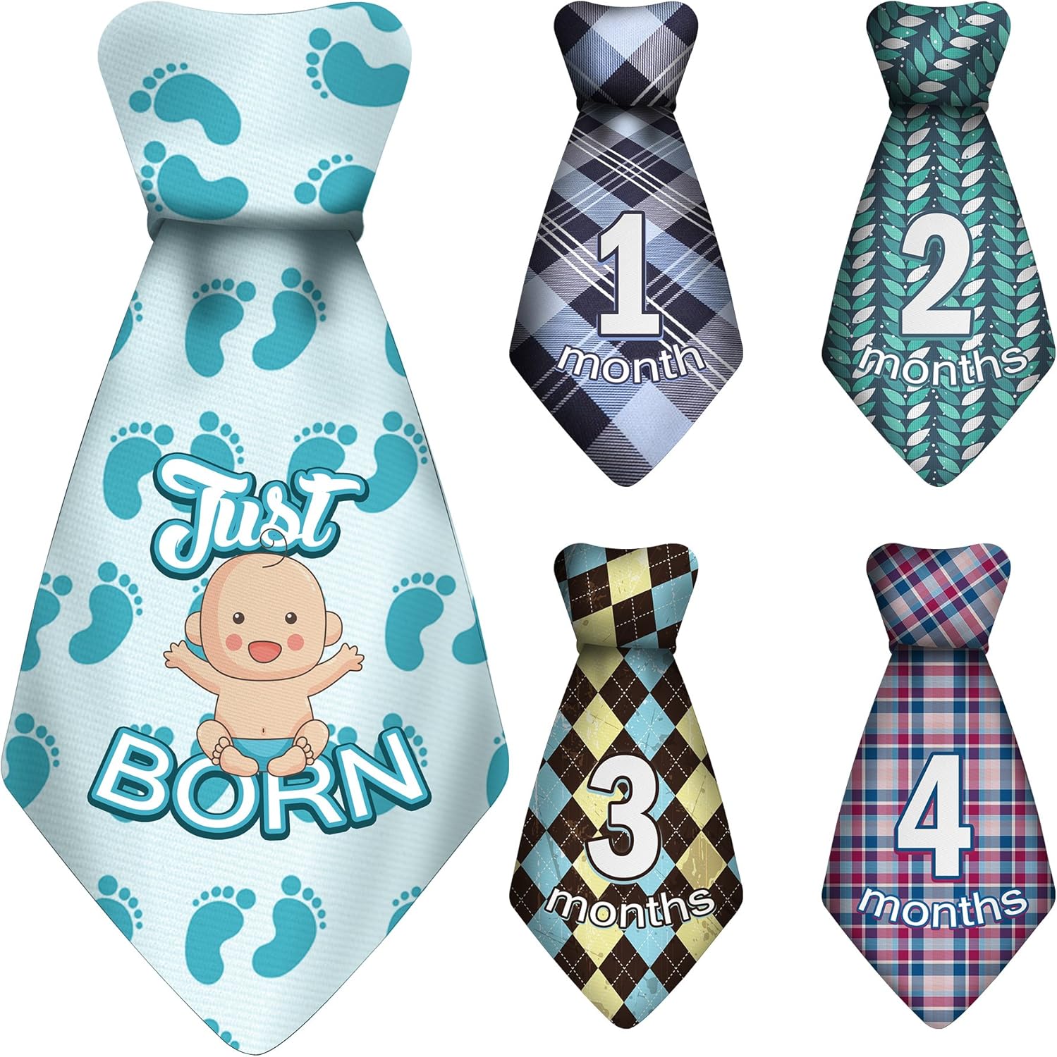 TurtleSurfers Baby Monthly Milestone Sticker Ties
