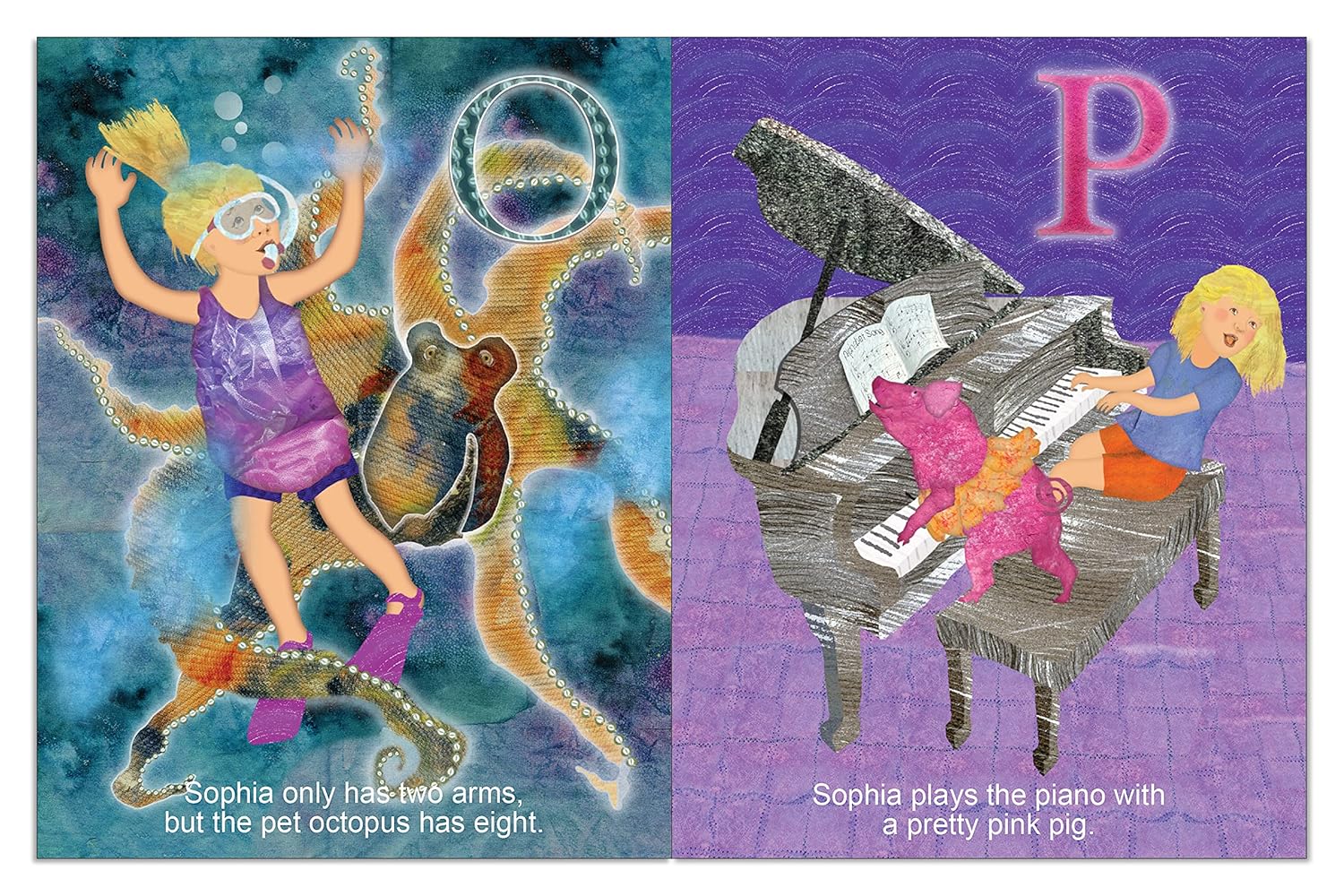 Personalized Childrens ABC Book with Name Hair Color