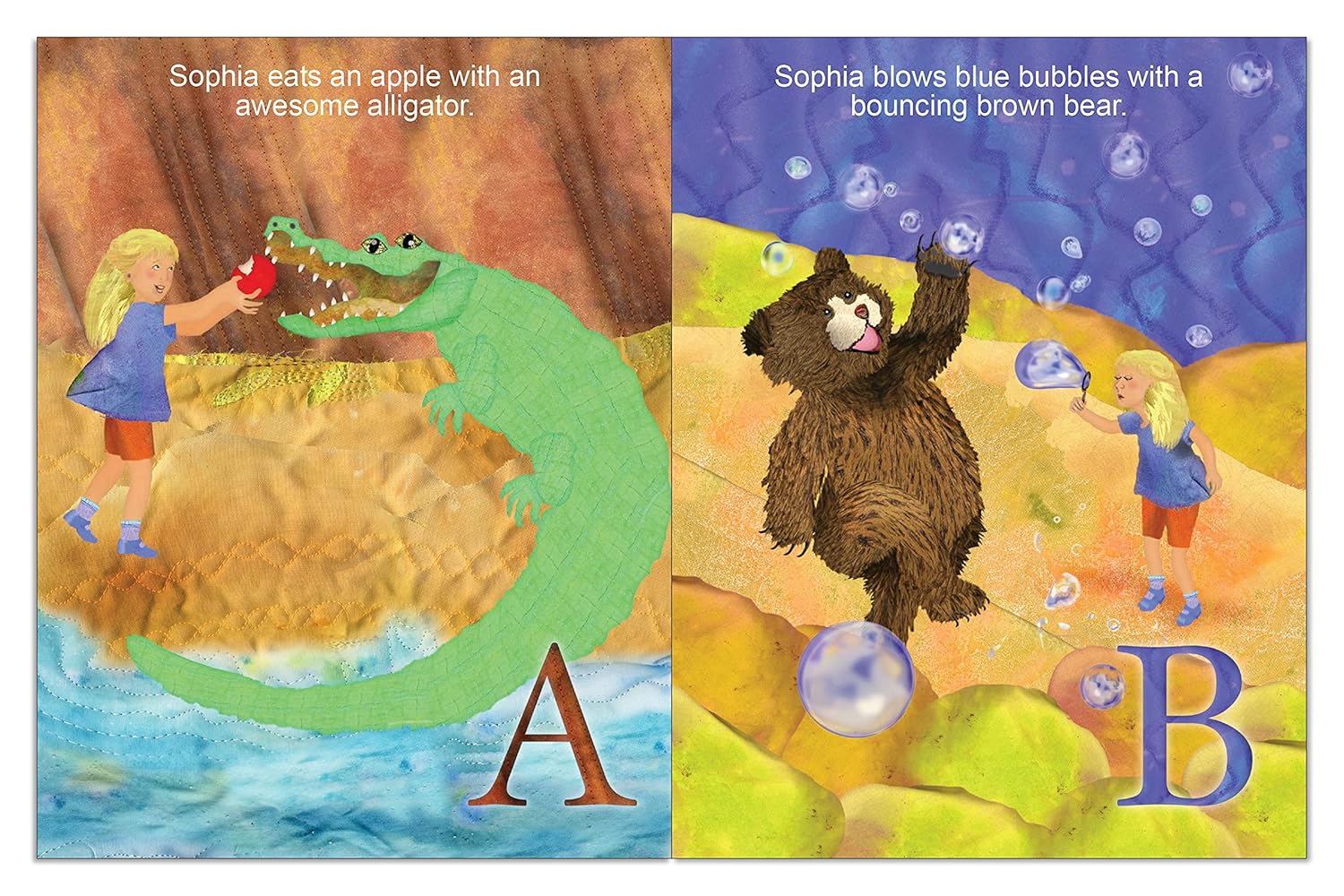 Personalized Childrens ABC Book with Name Hair Color