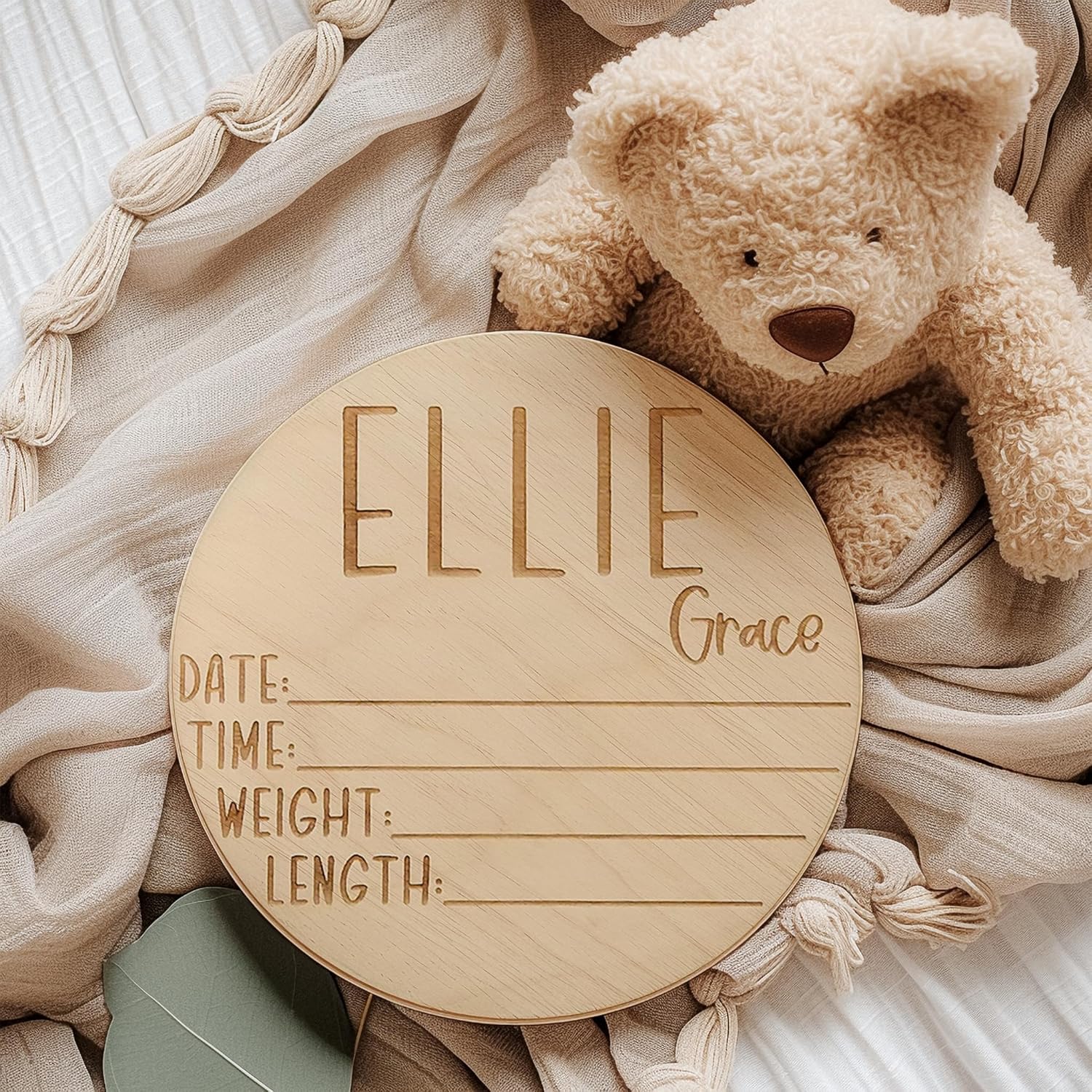 Personalized Newborn Baby Announcement Sign - Custom Birth Stat Sign for Hospital