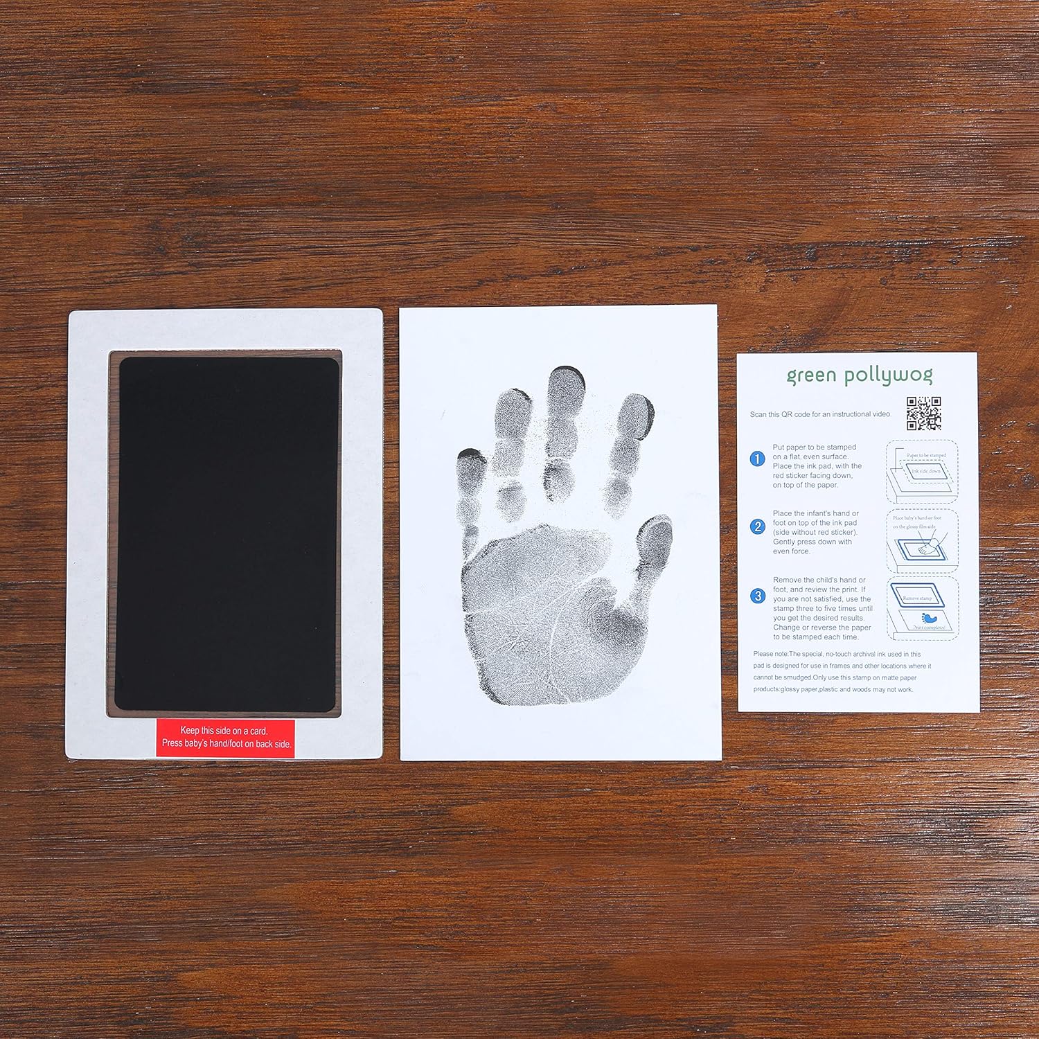 Green Pollywog Baby Sonogram Frame with Inkless Pad