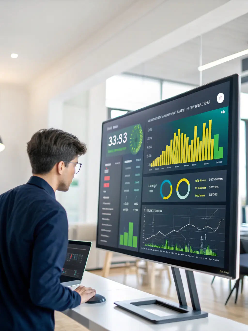 An image of a data analytics dashboard, highlighting key performance indicators and insights derived from data analysis.